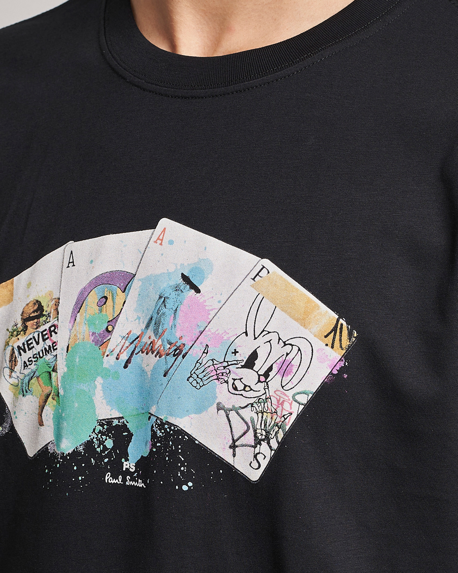 Homme | T-shirts | PS Paul Smith | Card Regular Organic Cotton T-shirt Black