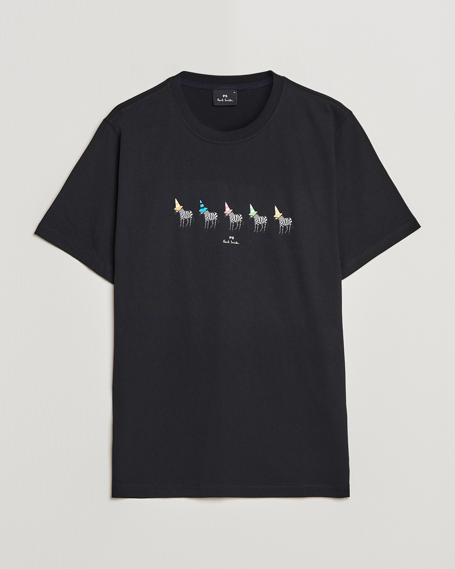 Homme | T-shirts | PS Paul Smith | Zebra Cones Regular Organic Cotton T-shirt Black