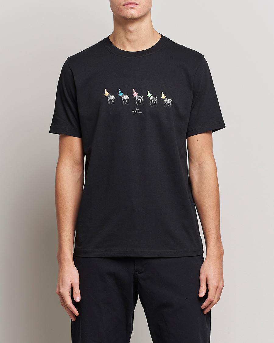 Homme | T-shirts | PS Paul Smith | Zebra Cones Regular Organic Cotton T-shirt Black