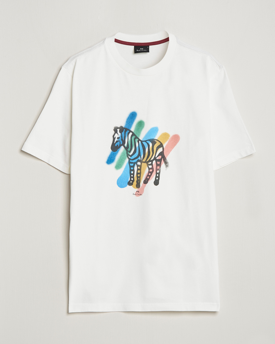 Homme | T-shirts | PS Paul Smith | Heavy Organic Cotton Zebra Tee Ecru