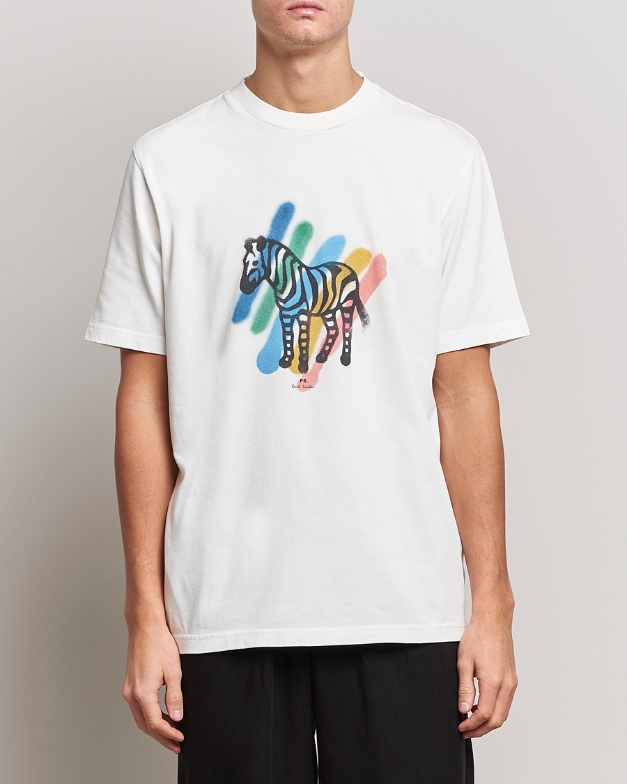 Homme | T-shirts | PS Paul Smith | Heavy Organic Cotton Zebra Tee Ecru