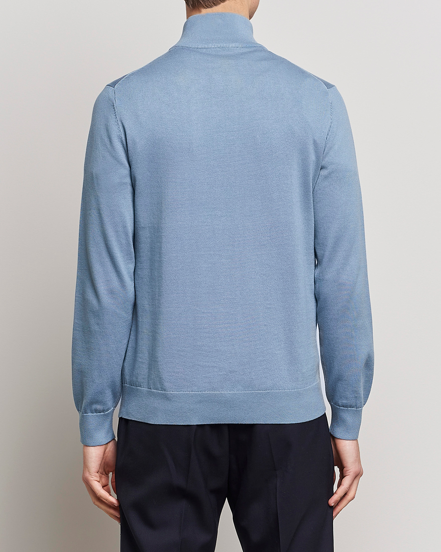 Homme | Pulls Et Tricots | PS Paul Smith | Zebra Organic Cotton Knitted Half Zip Light Blue