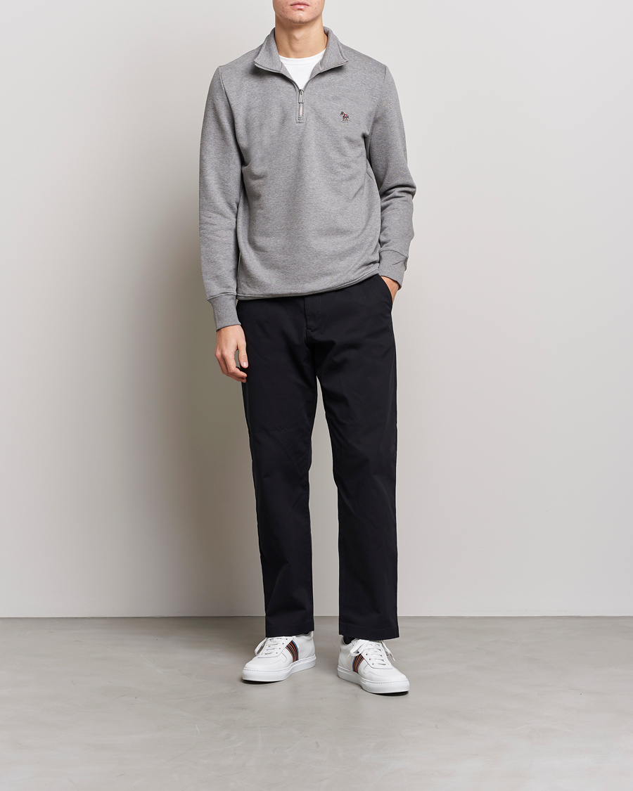 Homme | Pulls Et Tricots | PS Paul Smith | Organic Cotton Zebra Half Zip Grey Melange