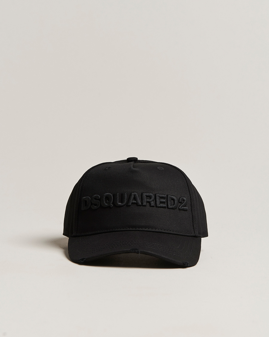 Homme | Dsquared2 Lettering Logo Baseball Cap Black/Black | Dsquared2 | Lettering Logo Baseball Cap Black/Black