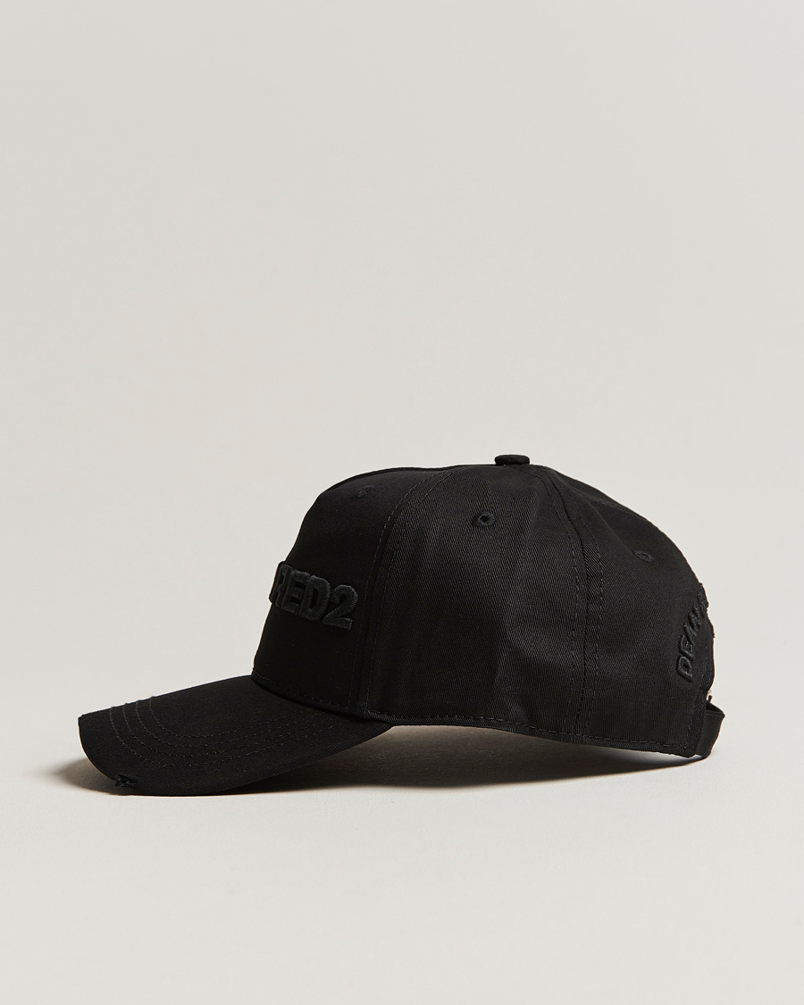 Homme | Dsquared2 Lettering Logo Baseball Cap Black/Black | Dsquared2 | Lettering Logo Baseball Cap Black/Black