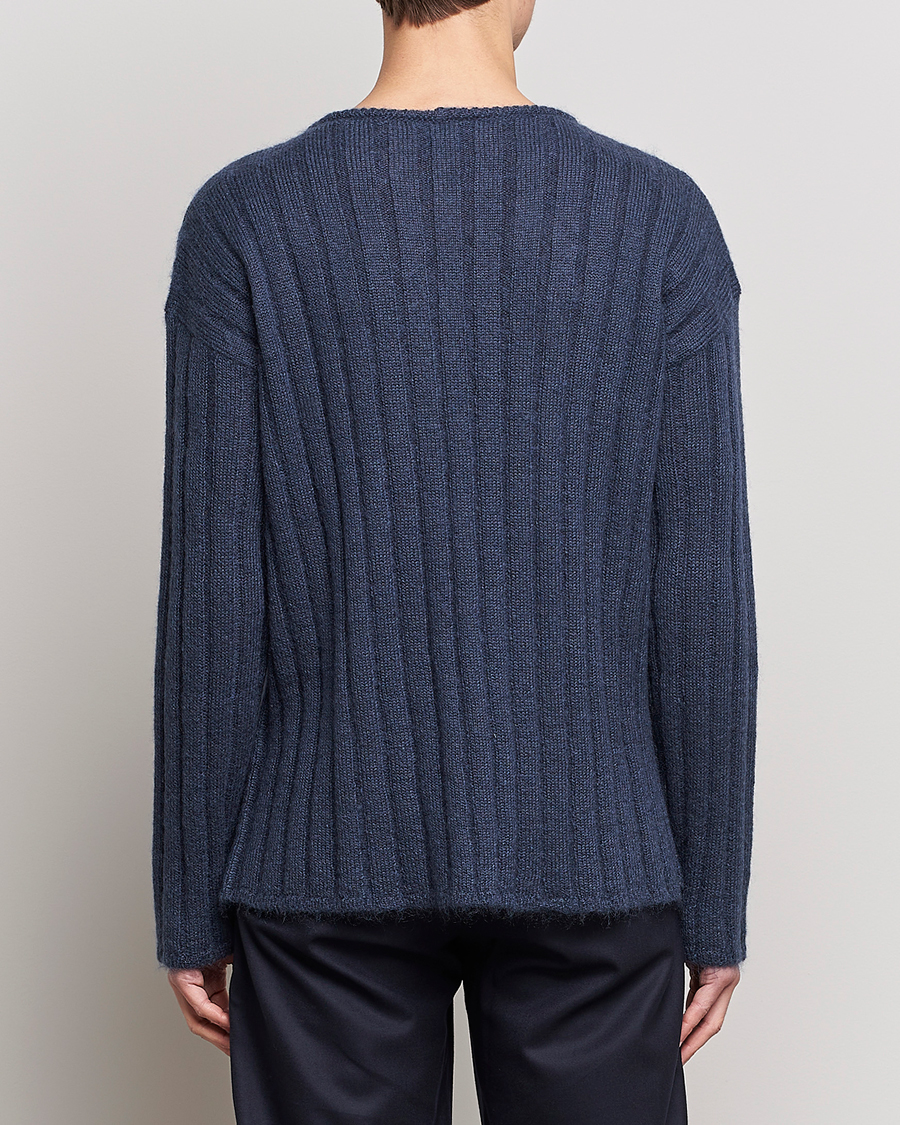 Homme | Pulls Et Tricots | Giorgio Armani | Rib Stitch Mohair Sweater Navy