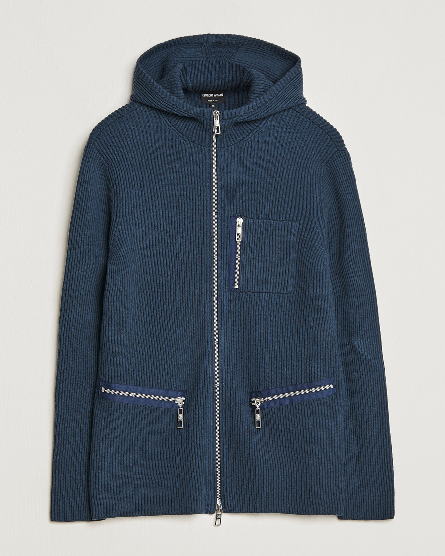 Homme | Pulls Et Tricots | Giorgio Armani | Cardigan Zip Jacket Navy