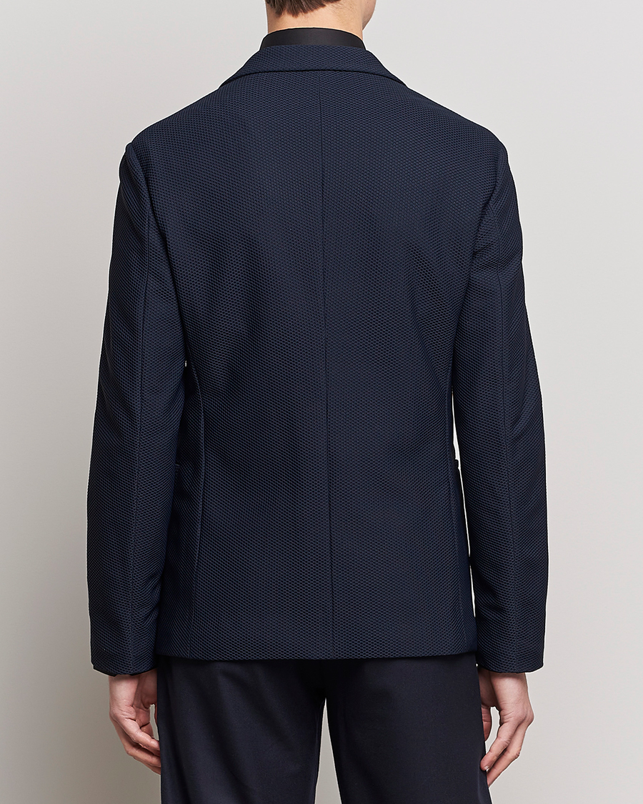 Homme | Blazers | Giorgio Armani | Single Breasted Mesh Blazer Navy