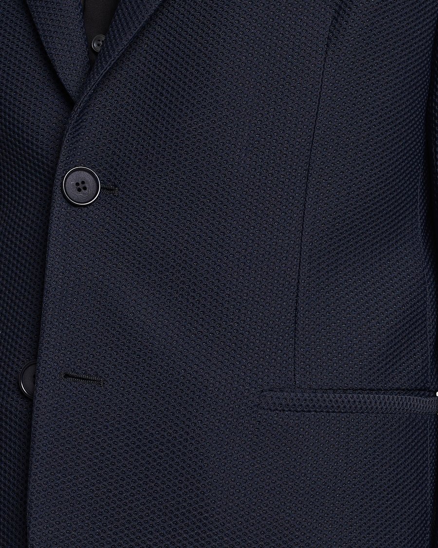 Homme | Blazers | Giorgio Armani | Single Breasted Mesh Blazer Navy