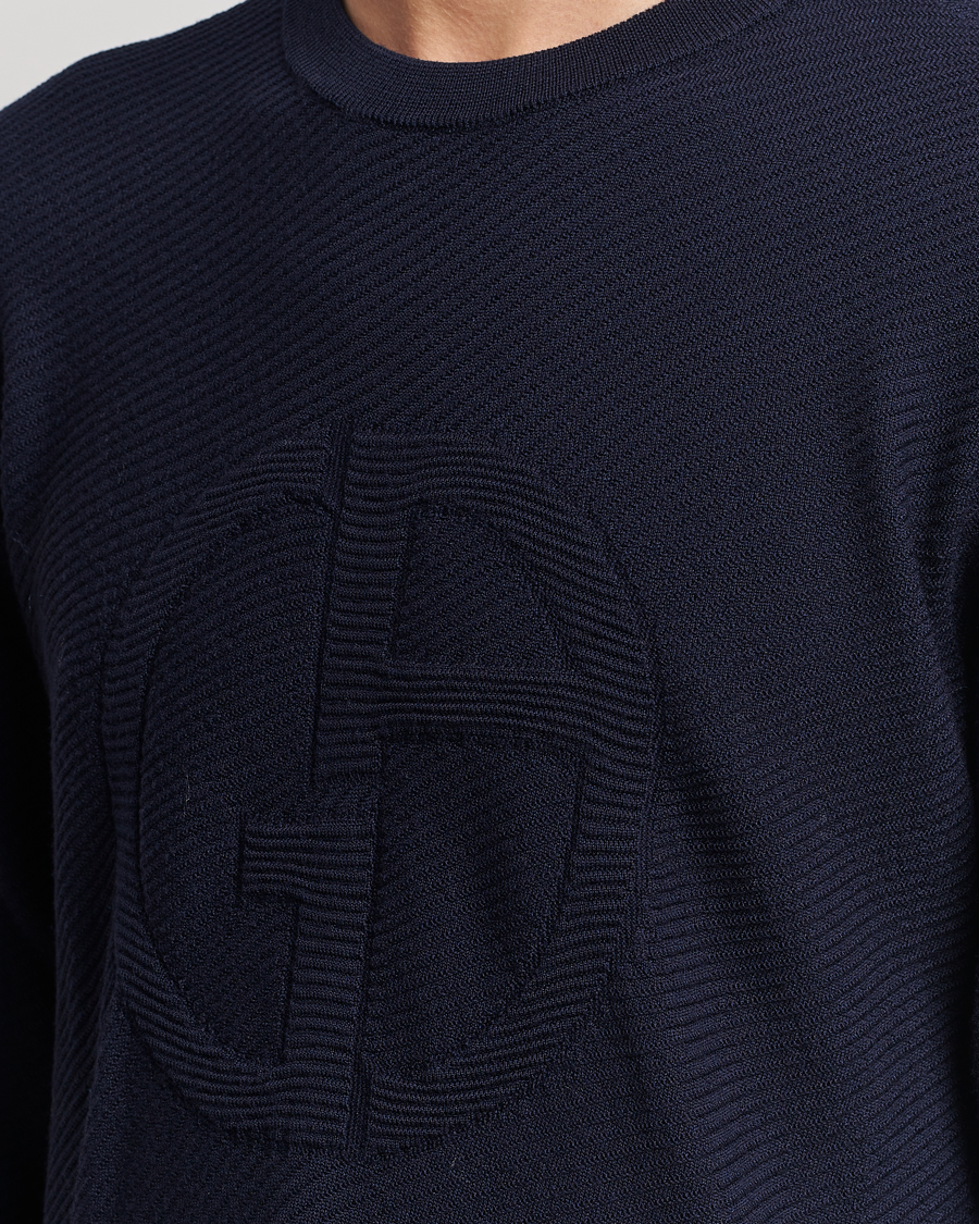 Homme | Pulls Et Tricots | Giorgio Armani | Diagonal Logo Pullover Navy