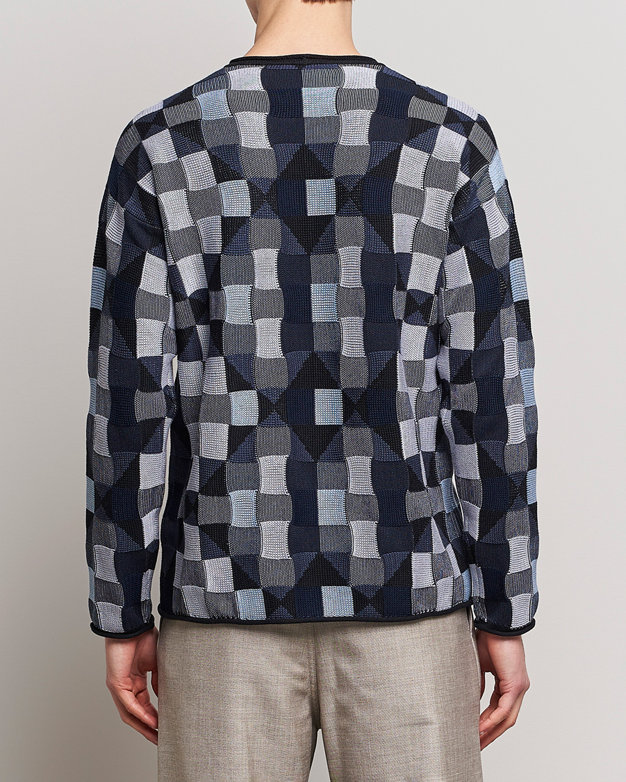 Homme | Pulls Et Tricots | Giorgio Armani | Geometrical Patchwork Sweater Navy/White
