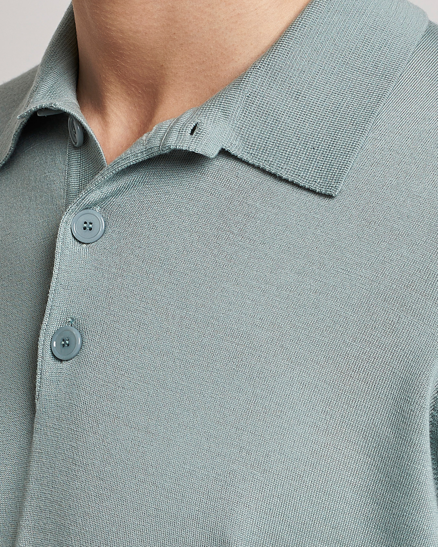 Homme | Pulls Et Tricots | Giorgio Armani | Long Sleeve Knitted Polo Light Grey