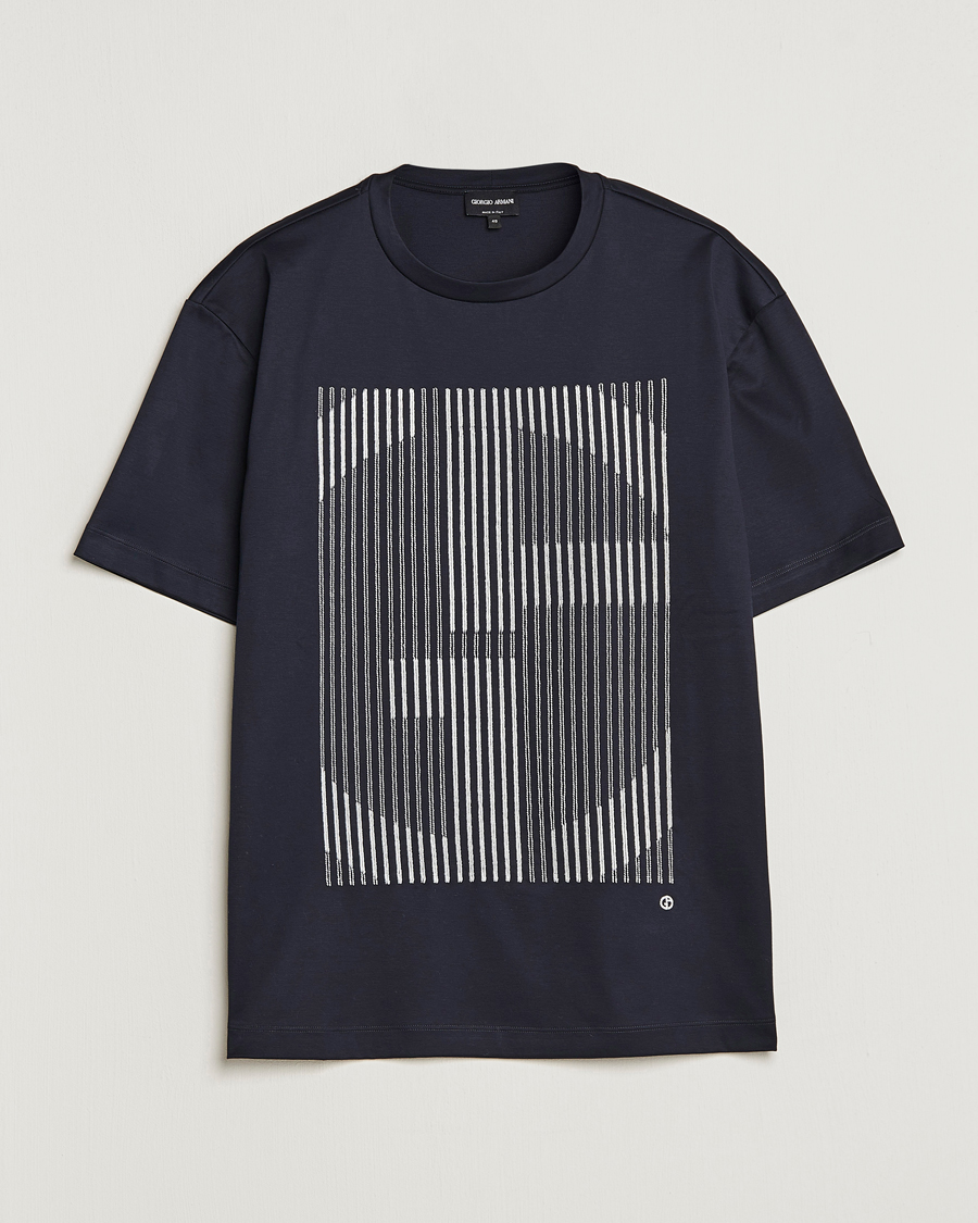 Homme | T-shirts | Giorgio Armani | Abstract Logo T-Shirt Navy