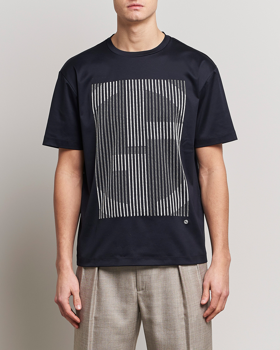 Homme | T-shirts | Giorgio Armani | Abstract Logo T-Shirt Navy