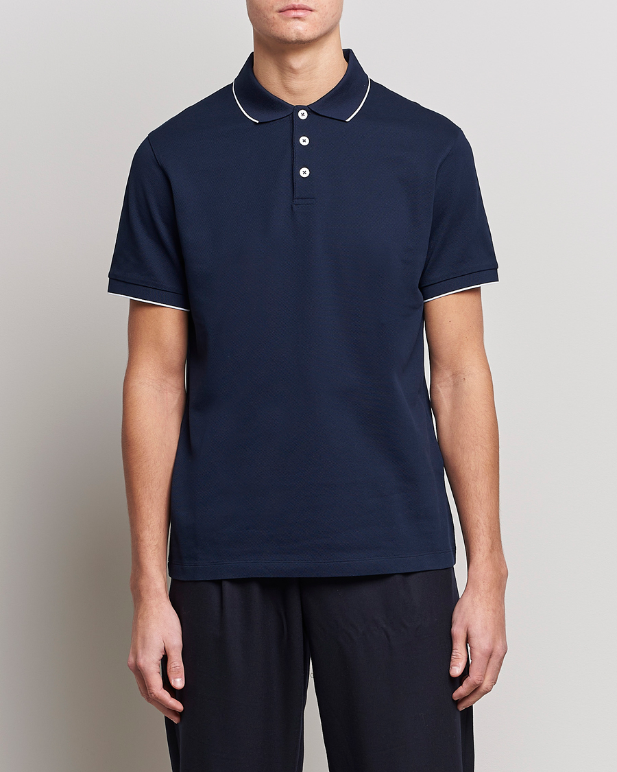 Homme | Polos | Giorgio Armani | Short Sleeve Polo Navy