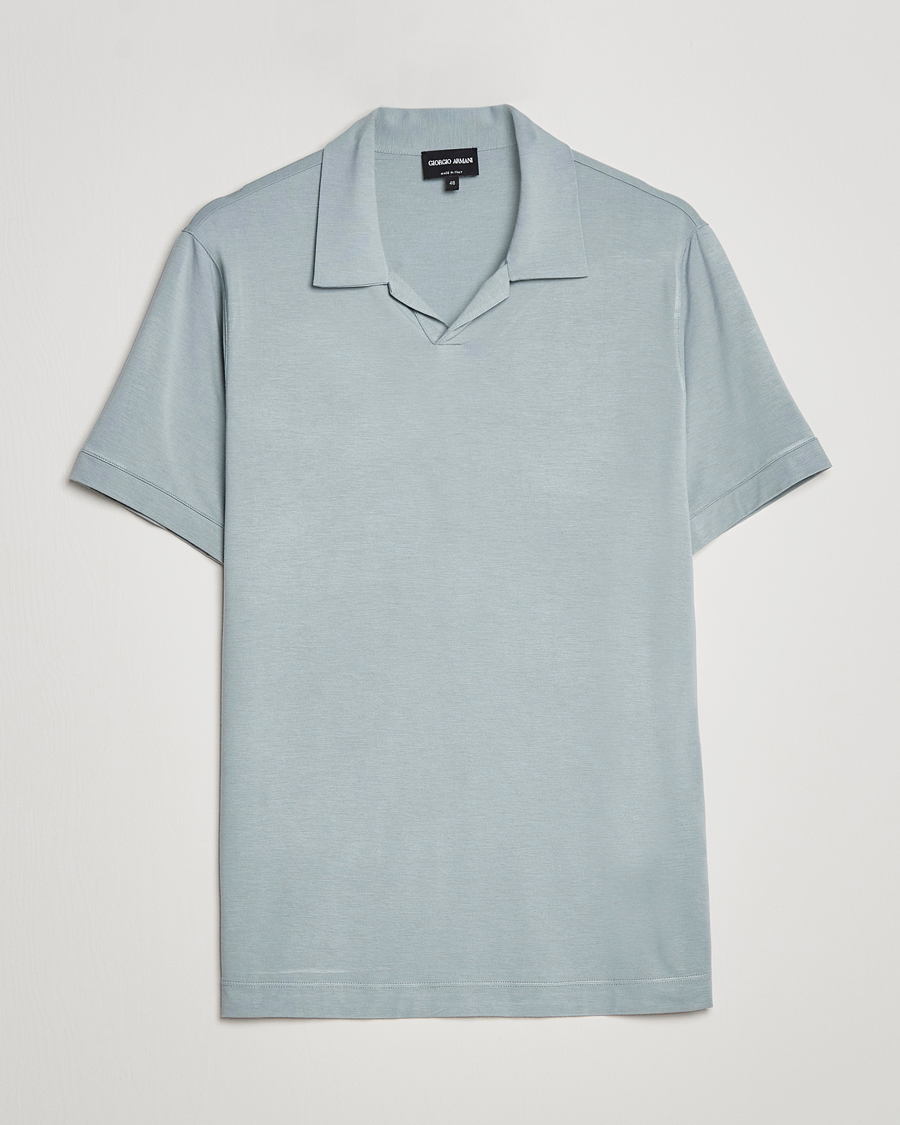 Homme | Polos | Giorgio Armani | Short Sleeve Stretch Polo Light Grey