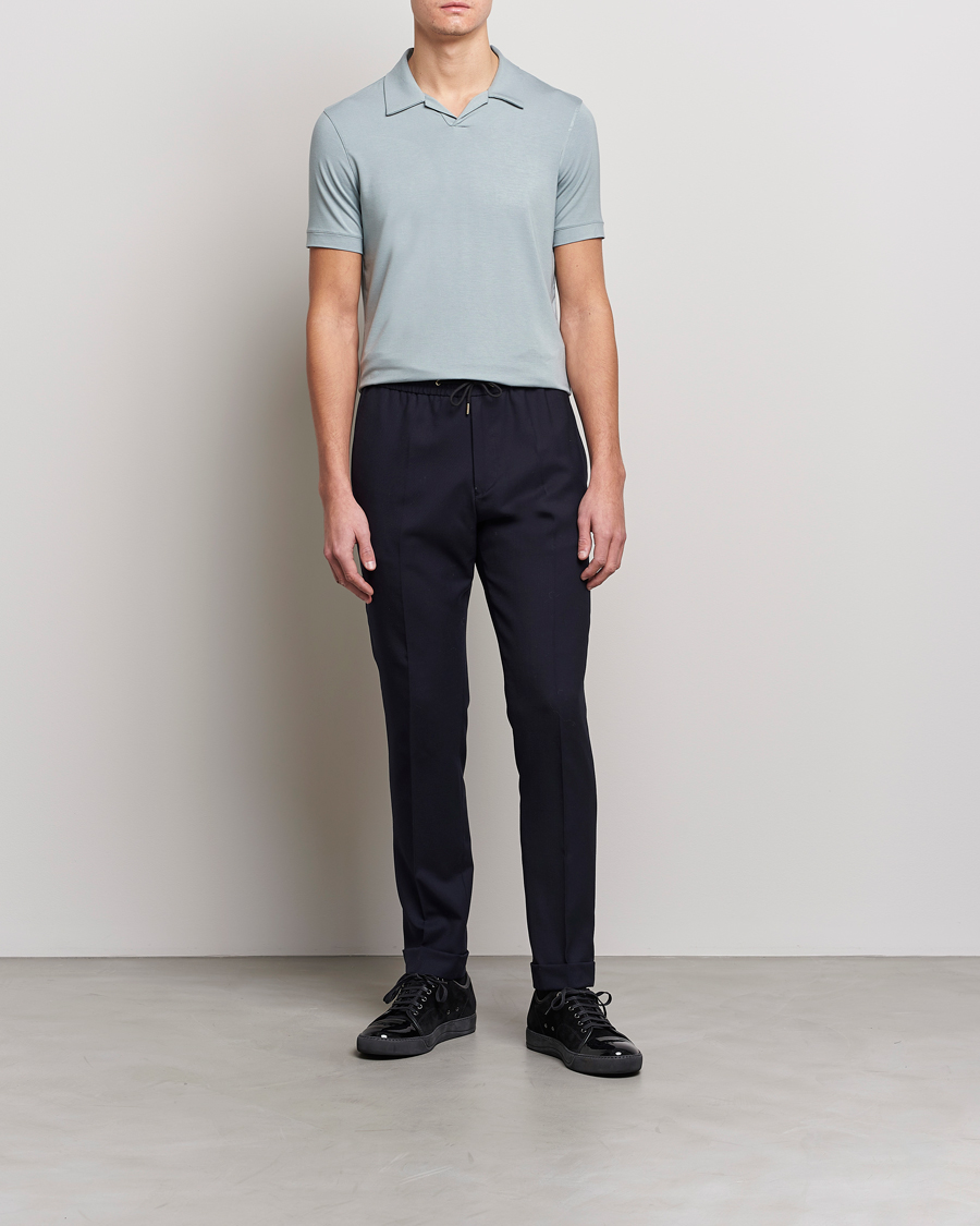 Homme | Polos | Giorgio Armani | Short Sleeve Stretch Polo Light Grey