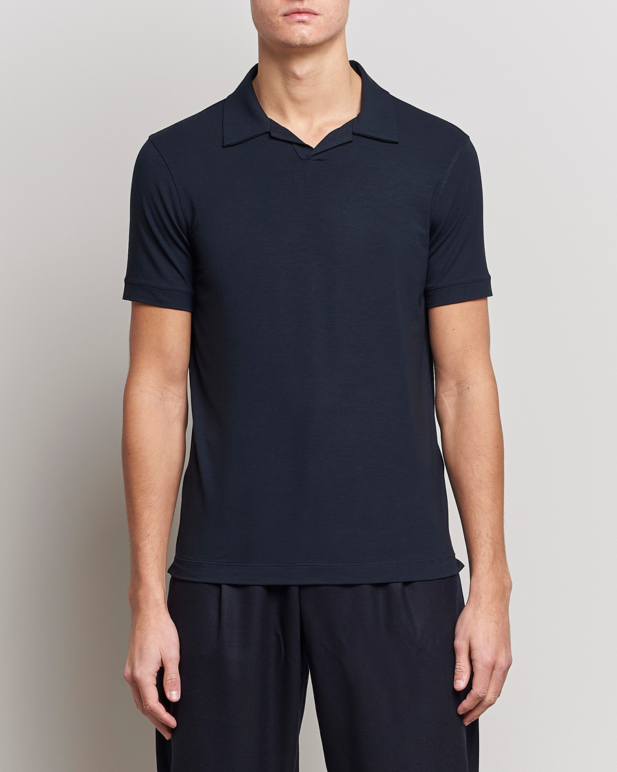 Homme | Sections | Giorgio Armani | Short Sleeve Stretch Polo Navy