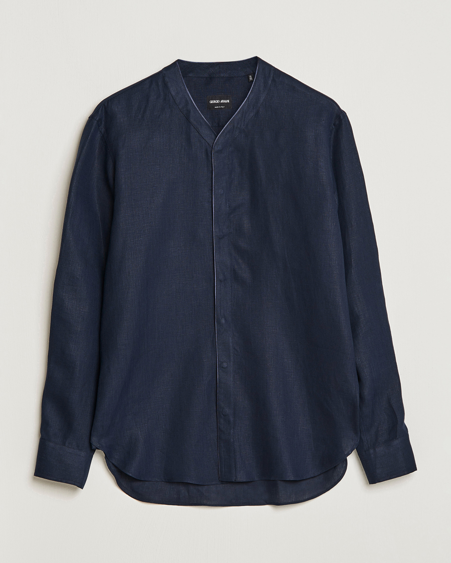 Homme | Chemises | Giorgio Armani | Linen Guru Shirt Navy