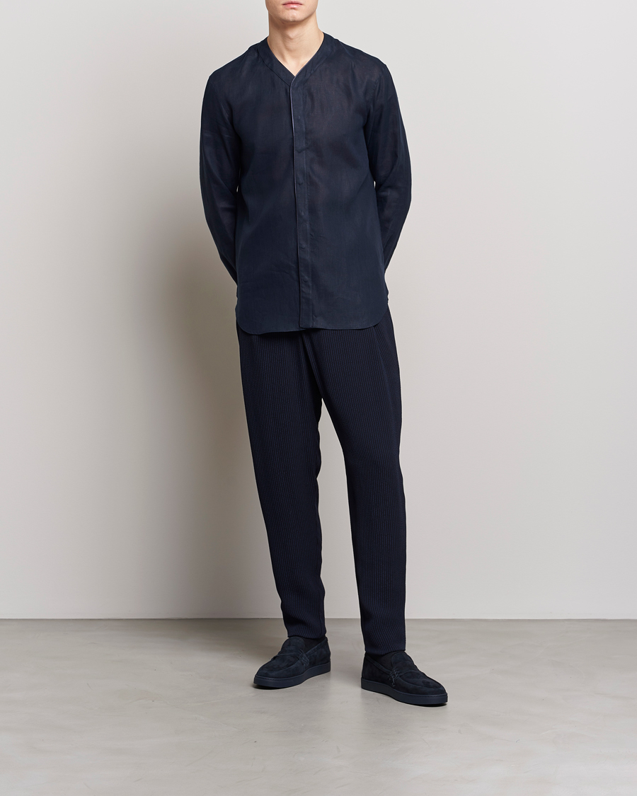 Homme | Chemises | Giorgio Armani | Linen Guru Shirt Navy