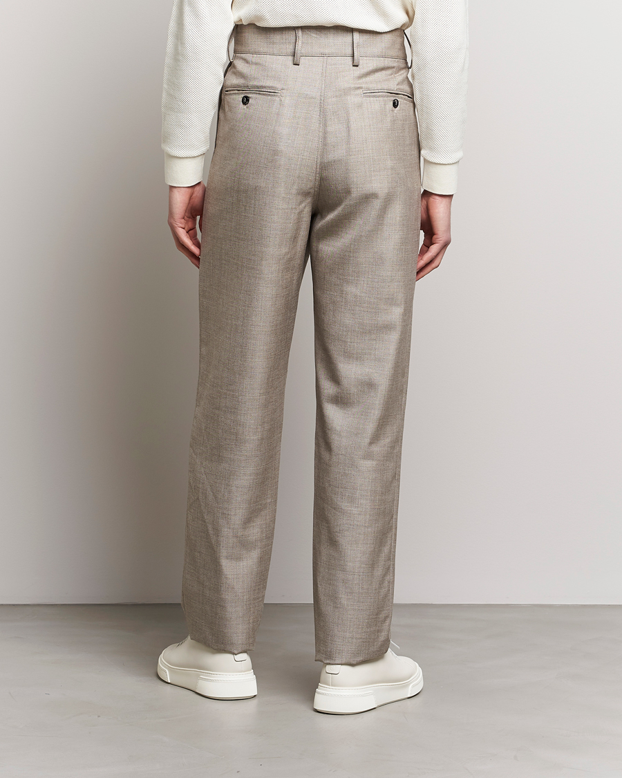Homme | Pantalons | Giorgio Armani | Pleated Wool Trousers Light Grey