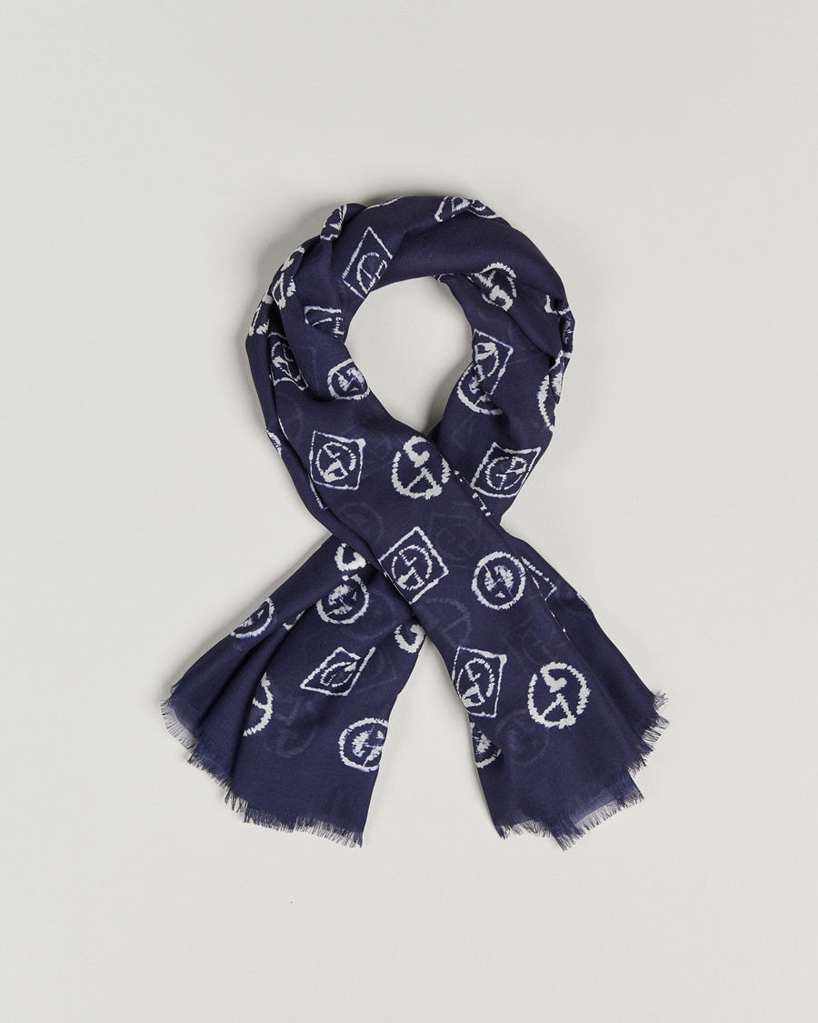 Homme | Giorgio Armani Woven Logo Scarf Navy | Giorgio Armani | Woven Logo Scarf Navy