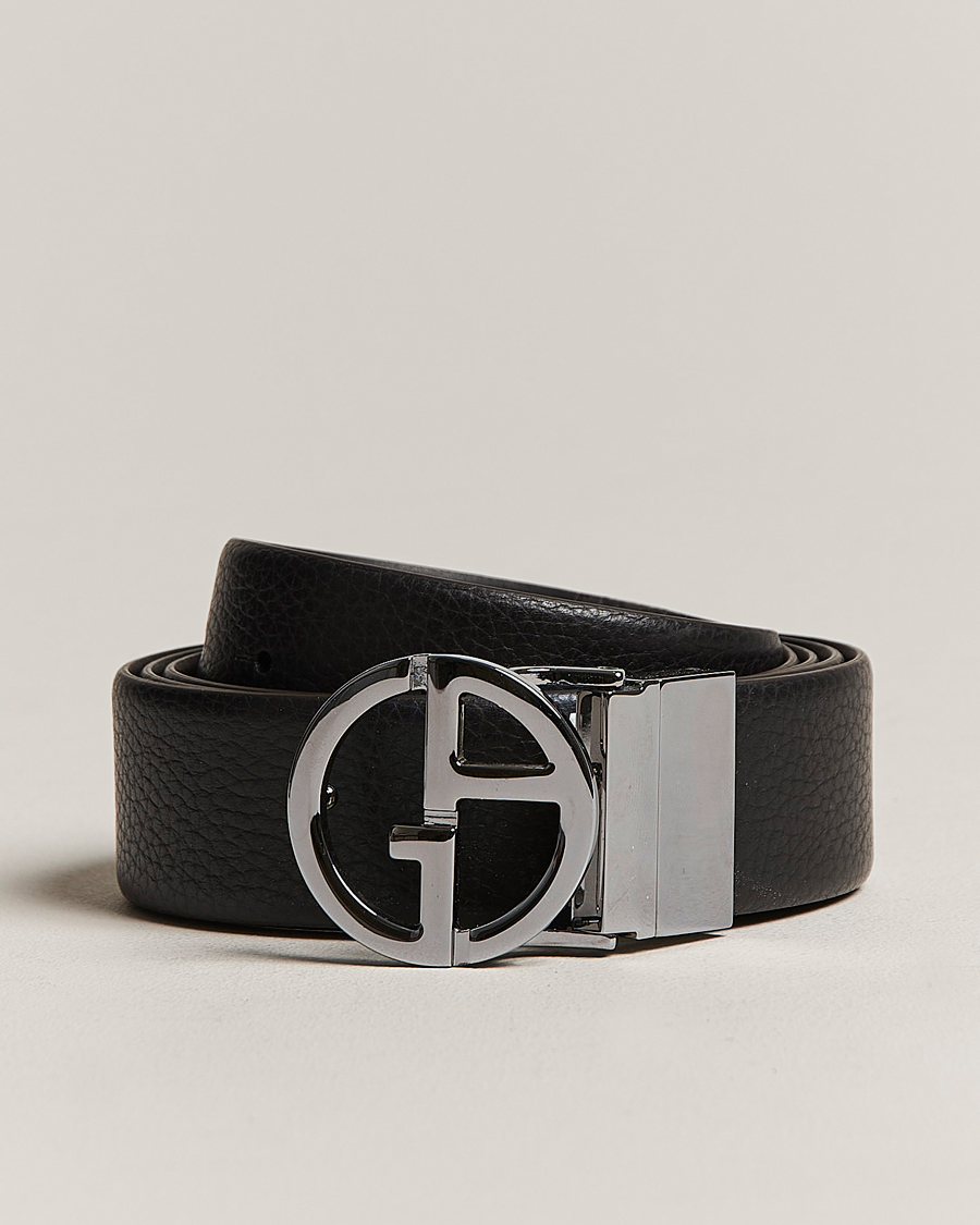 Homme | Giorgio Armani Reversible Leather Belt Black | Giorgio Armani | Reversible Leather Belt Black