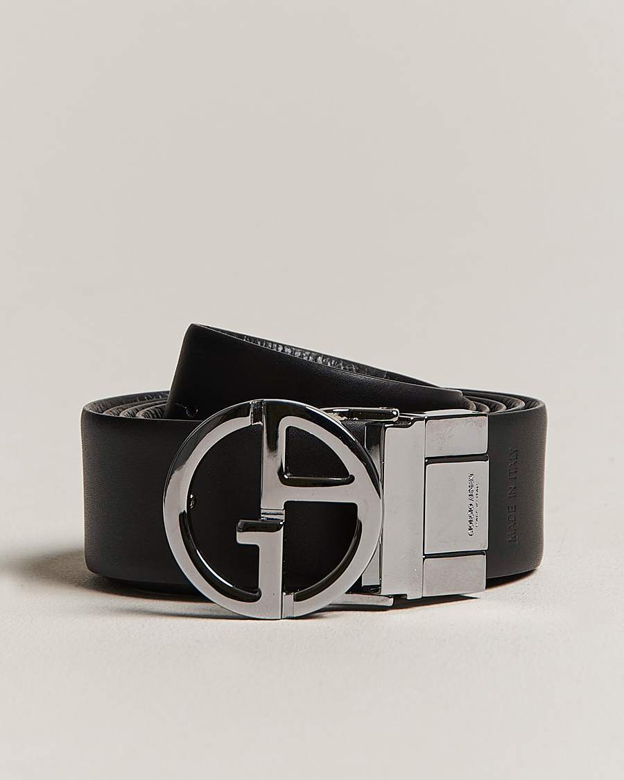 Homme | Giorgio Armani Reversible Leather Belt Black | Giorgio Armani | Reversible Leather Belt Black