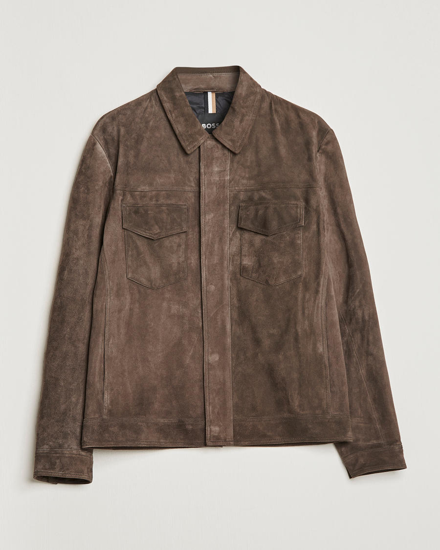 Homme | Manteaux Et Vestes | BOSS BLACK | Mucker Suede Jacket Dark Grey