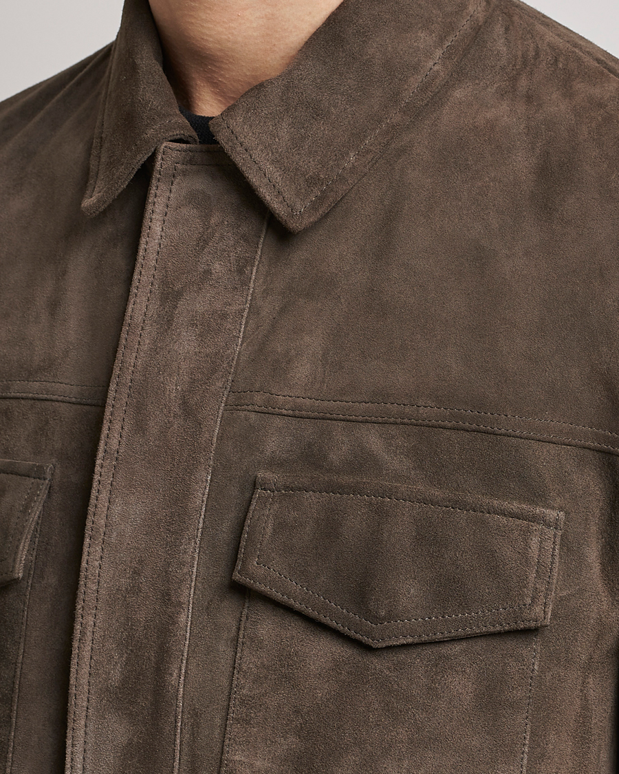 Homme | Manteaux Et Vestes | BOSS BLACK | Mucker Suede Jacket Dark Grey