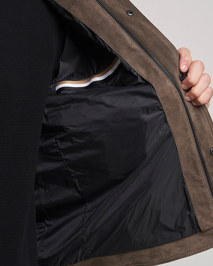 Homme | Manteaux Et Vestes | BOSS BLACK | Mucker Suede Jacket Dark Grey
