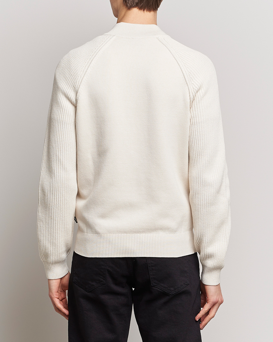 Homme | Pulls Et Tricots | BOSS BLACK | Grissino Structured Knitted Full-Zip Open White