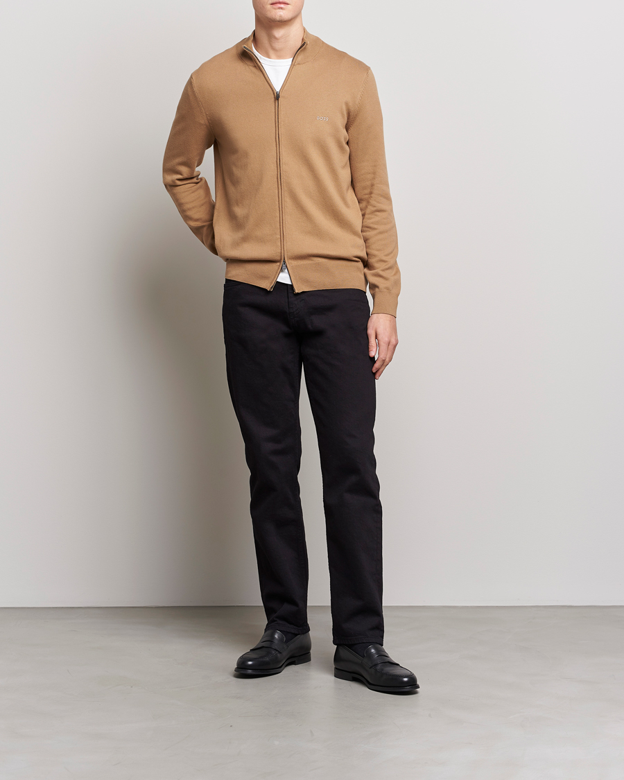 Homme | Pulls Et Tricots | BOSS BLACK | Palano Knitted Full-Zip Medium Beige