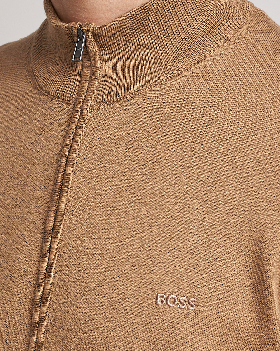Homme | Pulls Et Tricots | BOSS BLACK | Palano Knitted Full-Zip Medium Beige