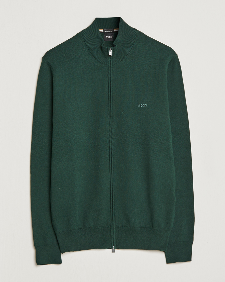 Homme | Pulls Et Tricots | BOSS BLACK | Palano Knitted Full-Zip Open Green