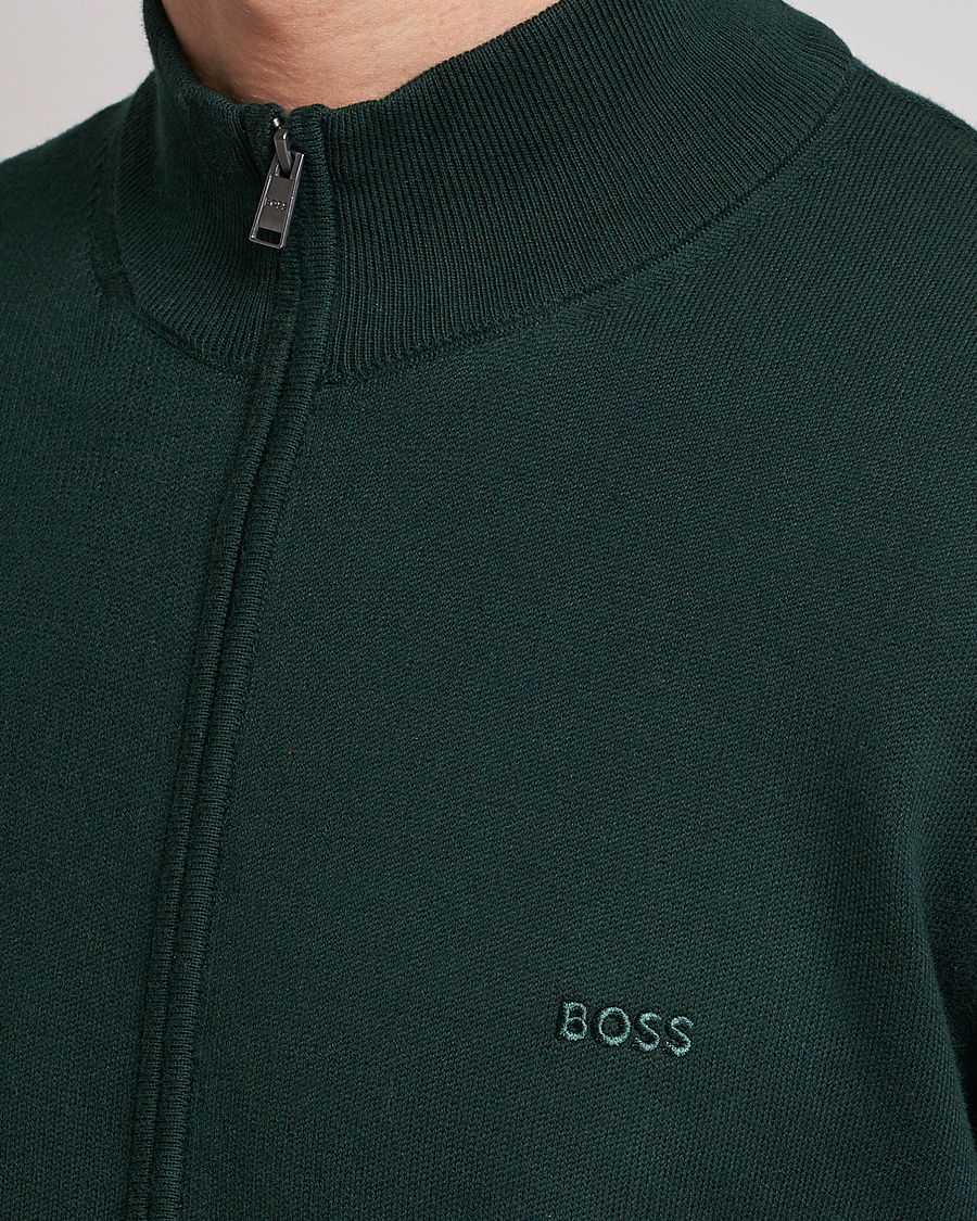 Homme | Pulls Et Tricots | BOSS BLACK | Palano Knitted Full-Zip Open Green