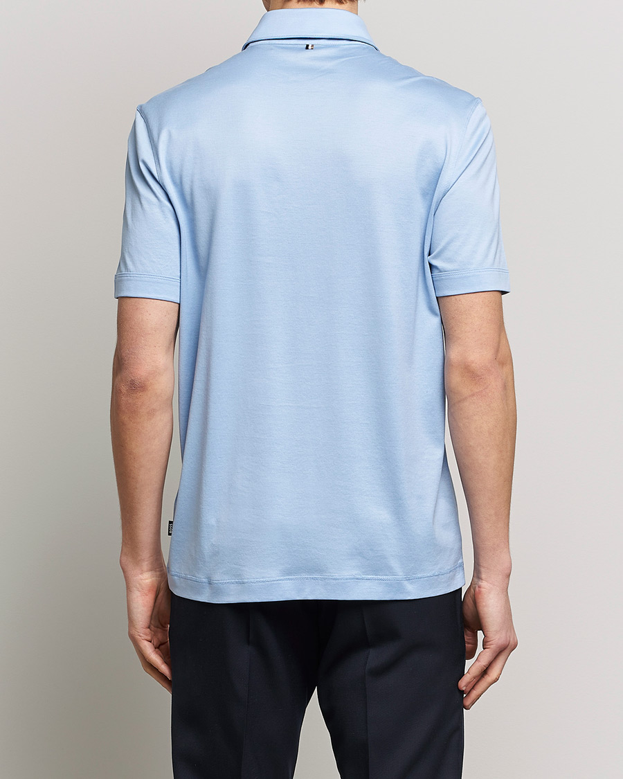 Homme | Polos | BOSS BLACK | Press Cotton/Lyocell Polo Open Blue