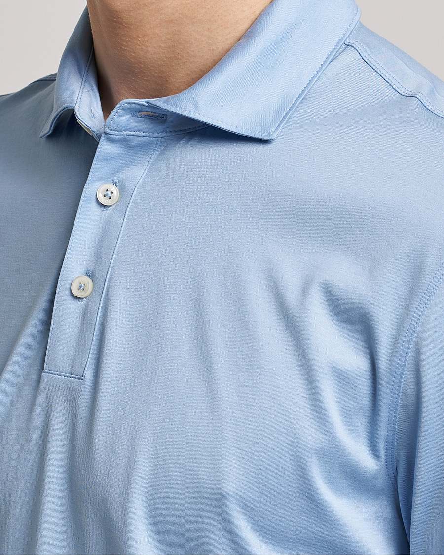 Homme | Polos | BOSS BLACK | Press Cotton/Lyocell Polo Open Blue