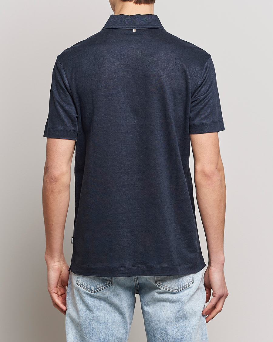 Homme | Polos | BOSS BLACK | Press Linen Polo Dark Blue
