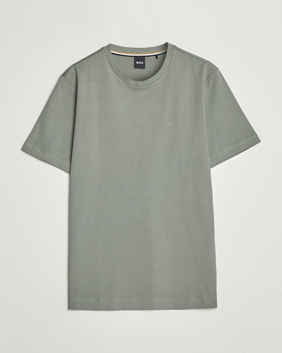 Homme | T-shirts | BOSS BLACK | Thompson Logo Crew Neck T-Shirt Open Green