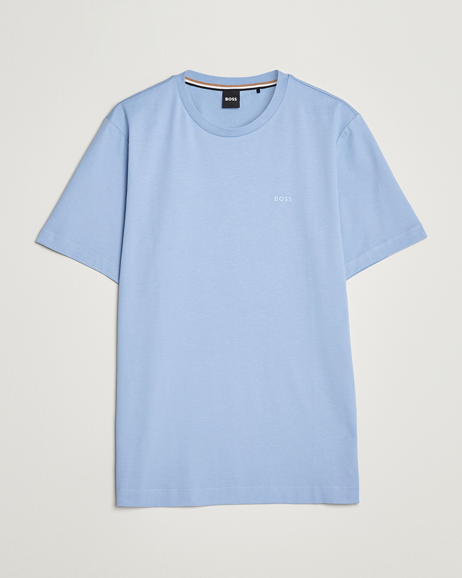 Homme | T-shirts | BOSS BLACK | Thompson Logo Crew Neck T-Shirt Open Blue