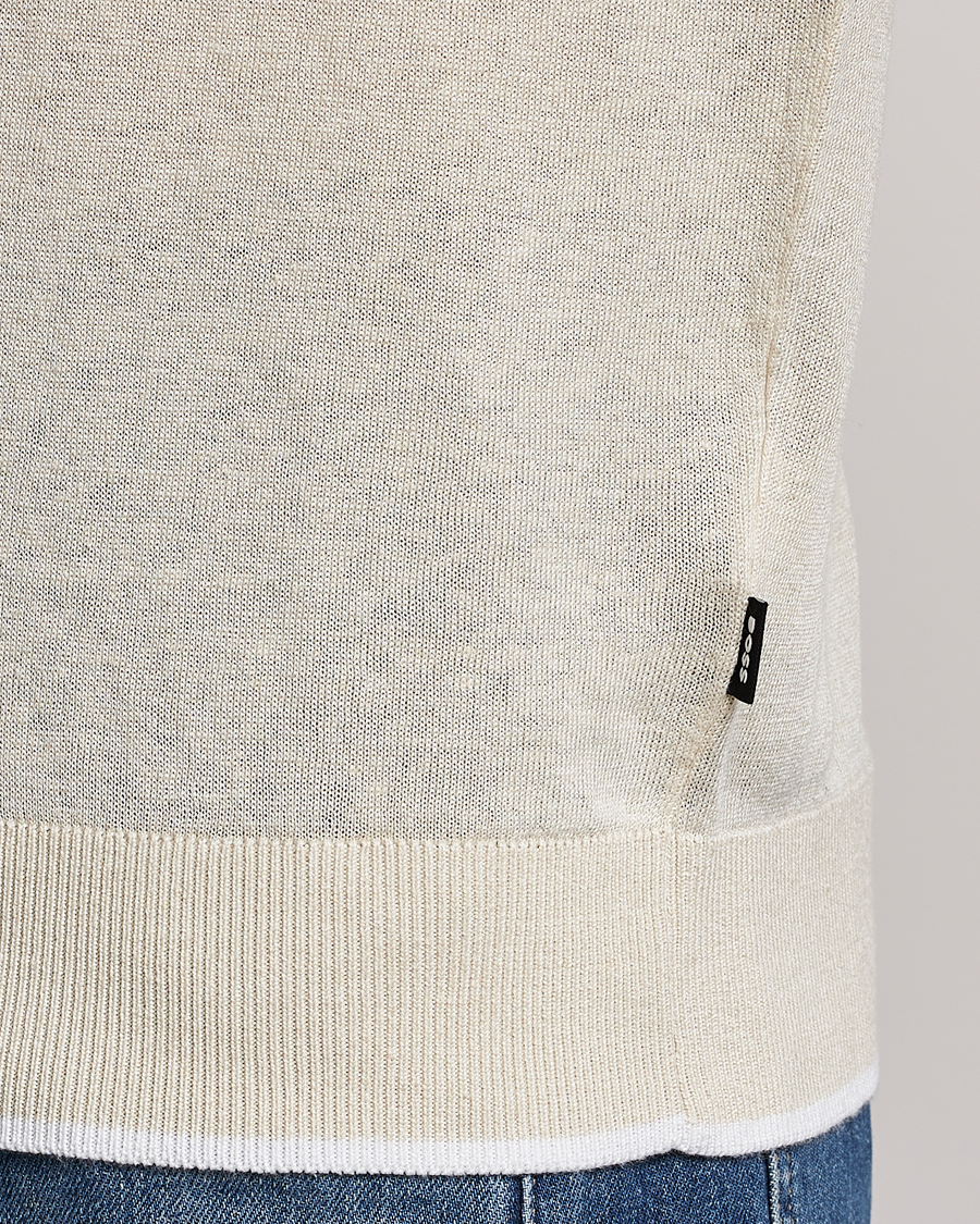 Homme | T-shirts | BOSS BLACK | Giacco Knitted Crew Neck T-Shirt Open White