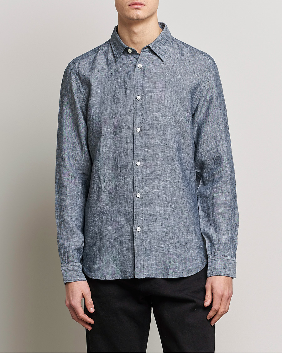 Homme | Chemises | BOSS BLACK | Liam Linen Shirt Dark Blue