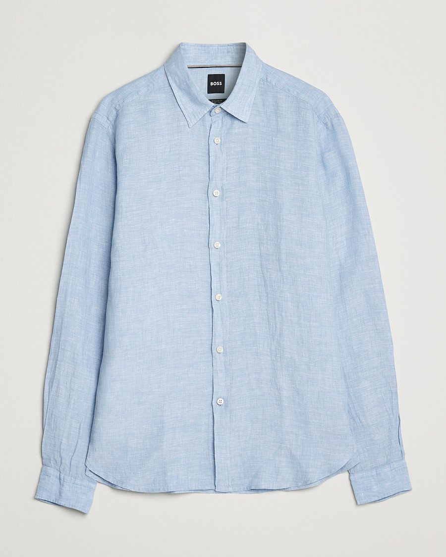 Homme | Chemises | BOSS BLACK | Liam Linen Shirt Open Blue