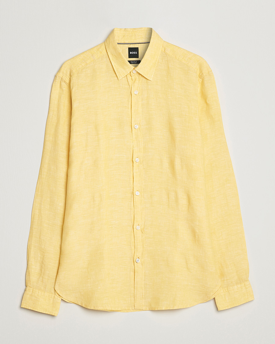 Homme | Chemises | BOSS BLACK | Liam Linen Shirt Bright Yellow