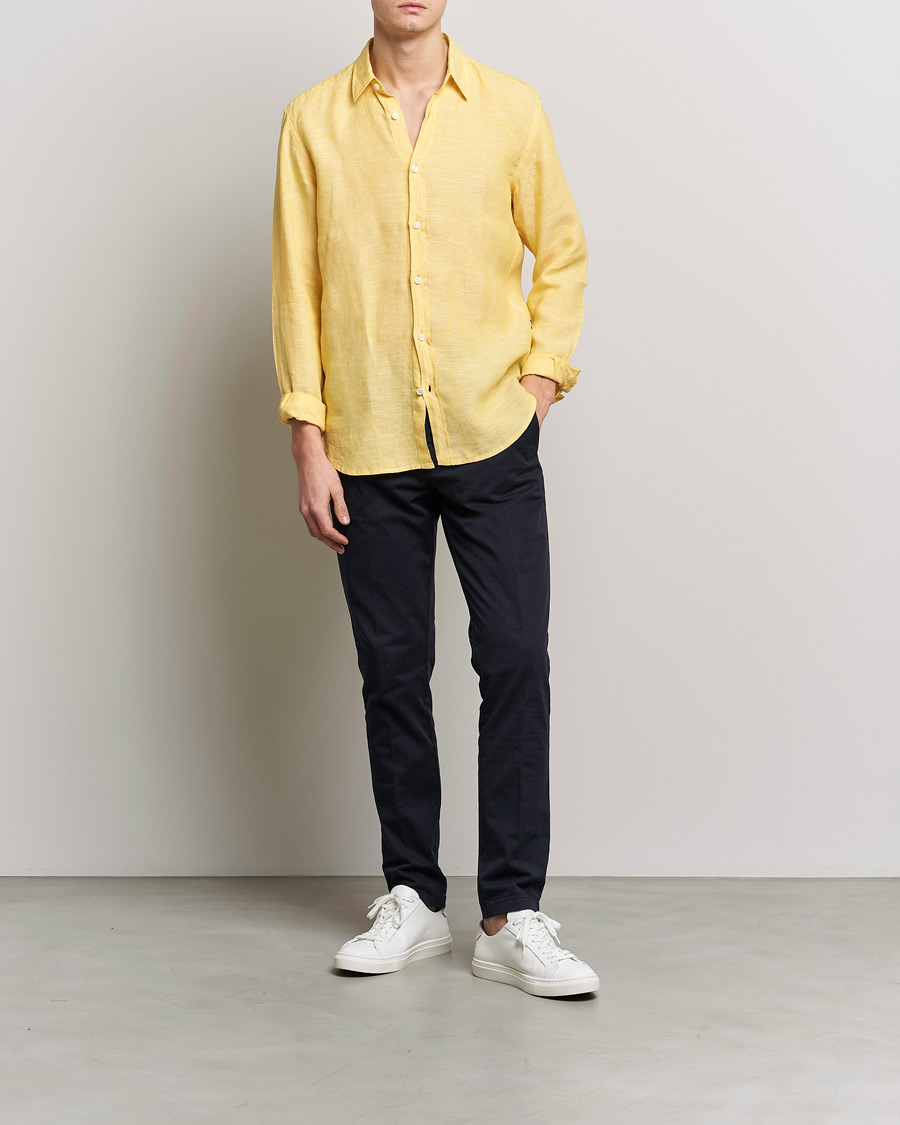 Homme | Chemises | BOSS BLACK | Liam Linen Shirt Bright Yellow