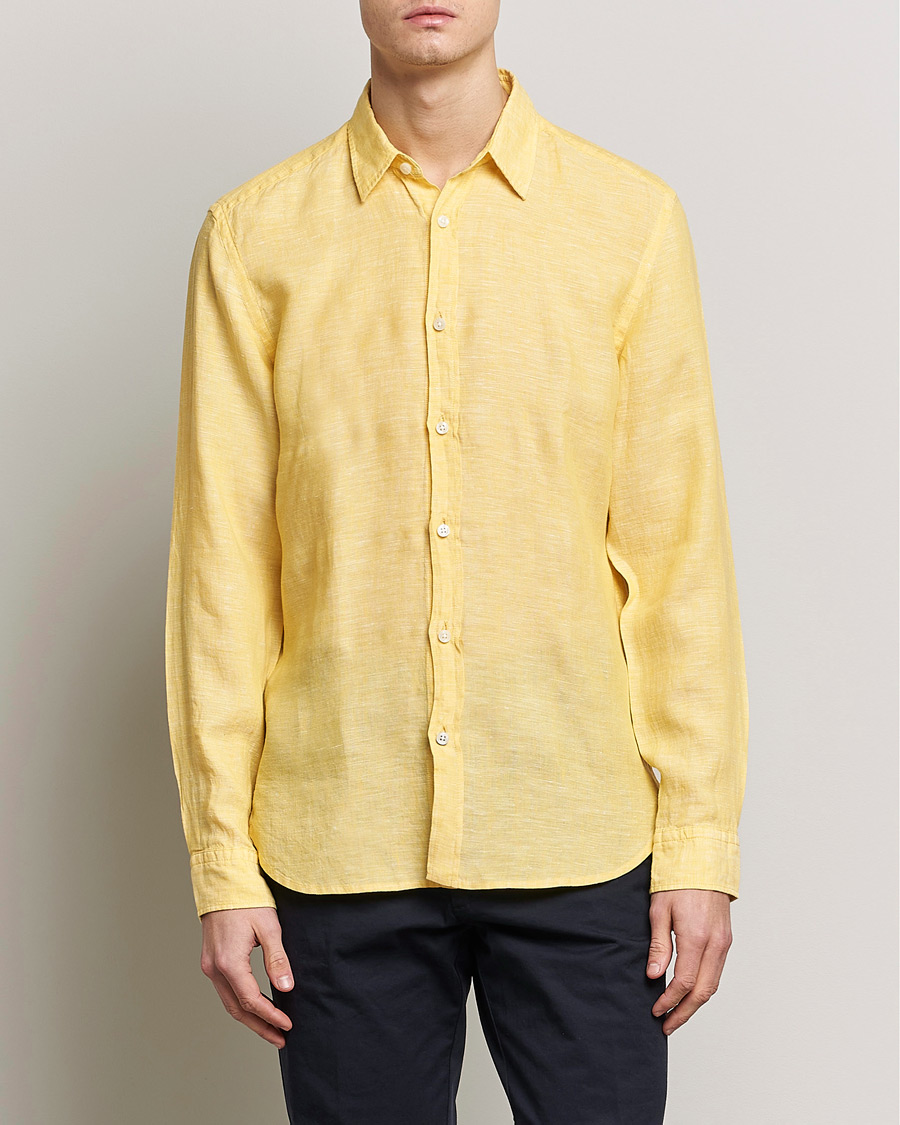 Homme | Chemises | BOSS BLACK | Liam Linen Shirt Bright Yellow