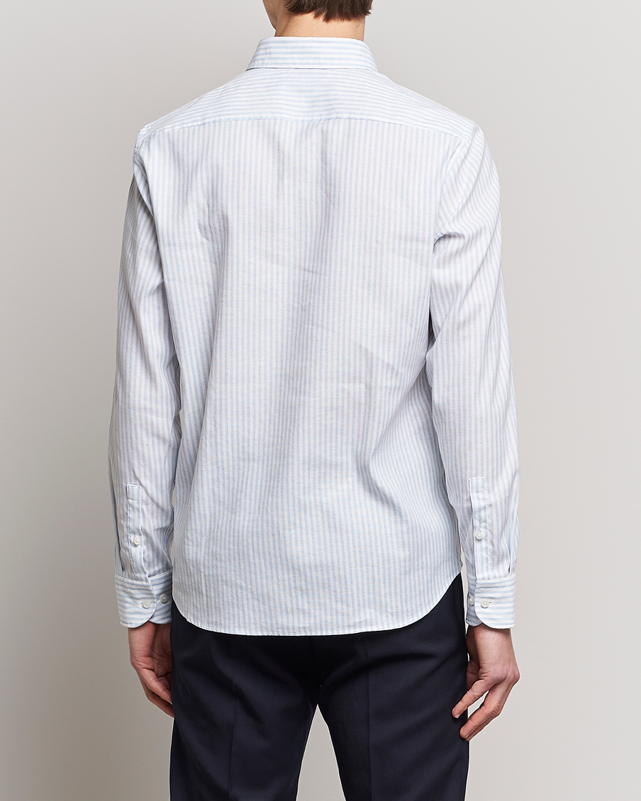 Homme | Chemises | BOSS BLACK | Hal Cotton/Linen Striped Shirt Pastel Blue
