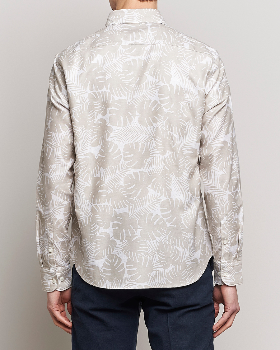 Homme | Chemises | BOSS BLACK | Hal Cotton/Linen Flower Shirt Light Beige