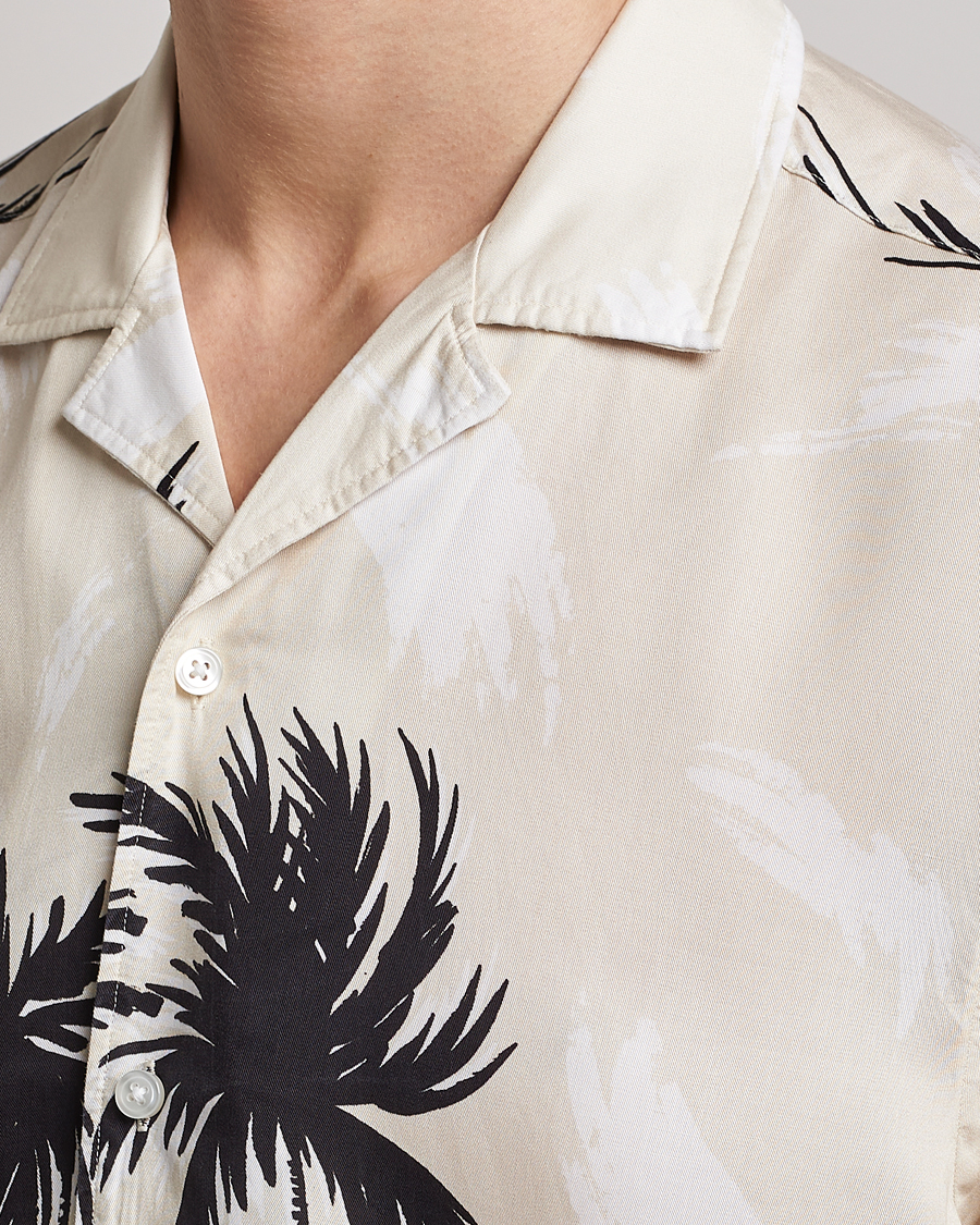 Homme | Chemises | BOSS BLACK | Lars Printed Resort Collar Shirt Open White